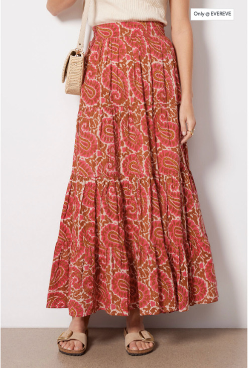 Cleobella Dresses & Skirts - CLEOBELLA x Evereve NWT Jacinta Pink Brown Maxi Skirt with Pockets // M